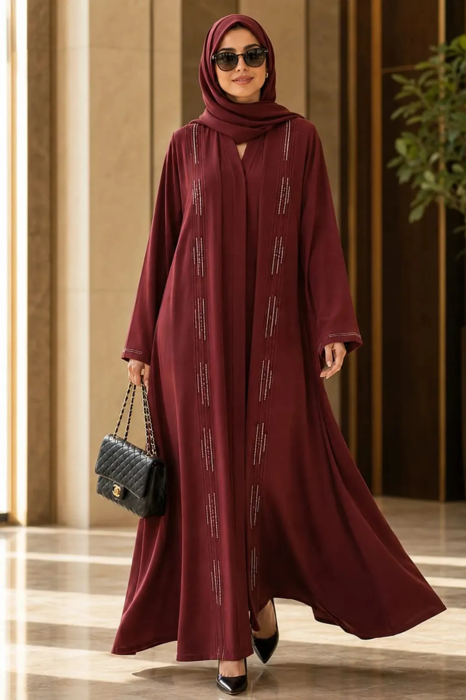 Ruby Noir Abaya - 337