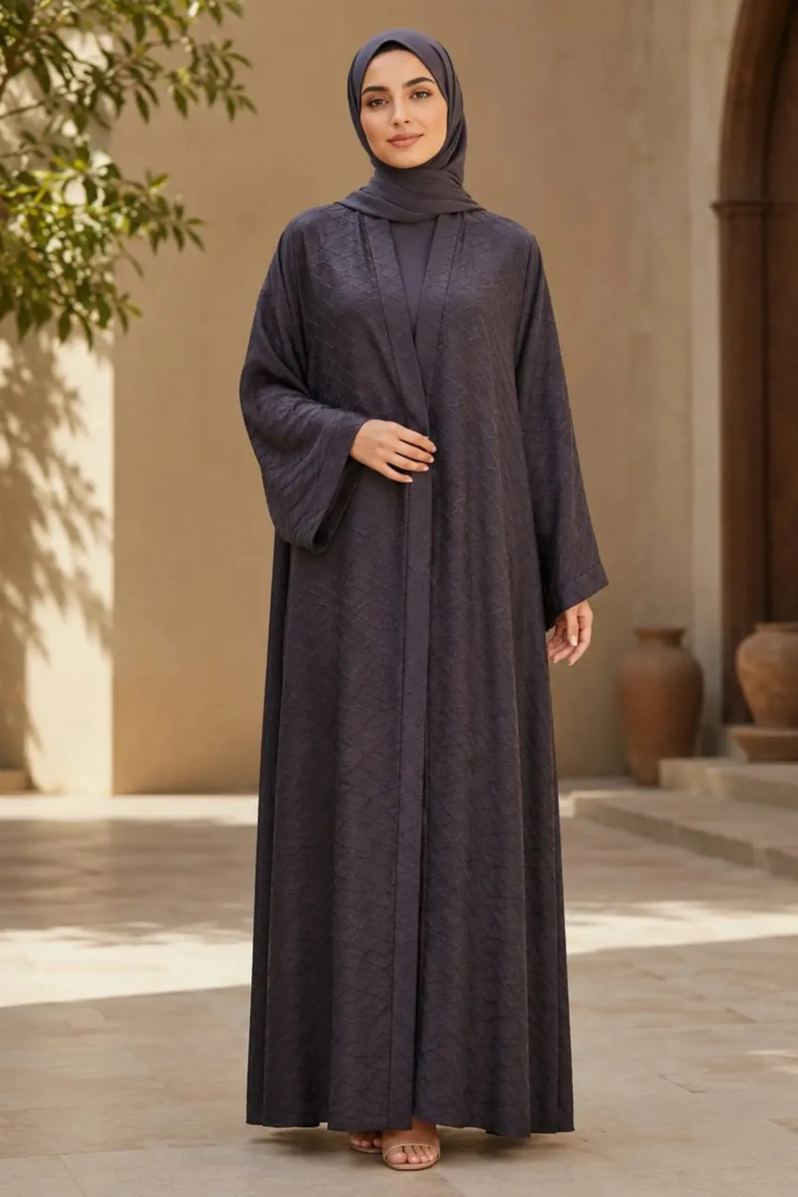 Luxe Pattern Abaya - Only Upper