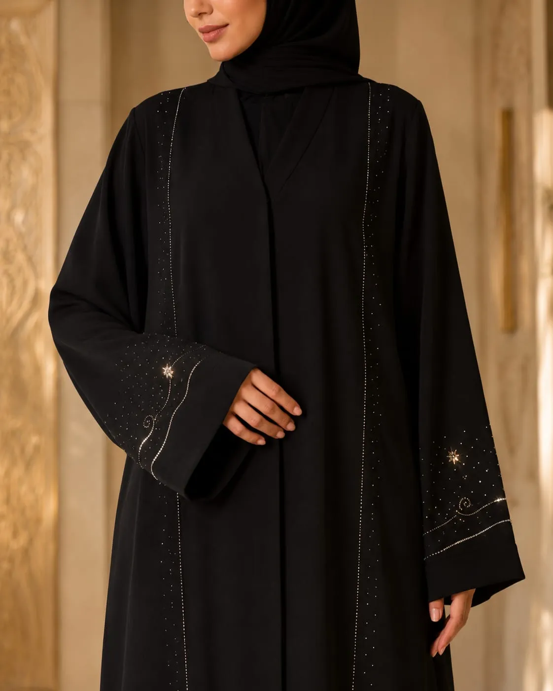 Elegant Abaya Design With Quality Stone (Swarovski) Work