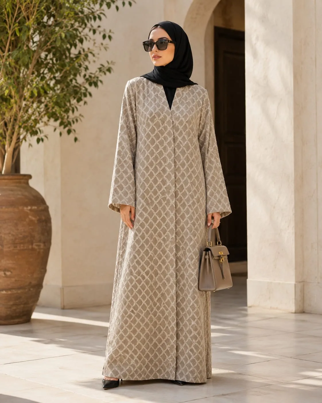Elegant Abaya Self Print Design