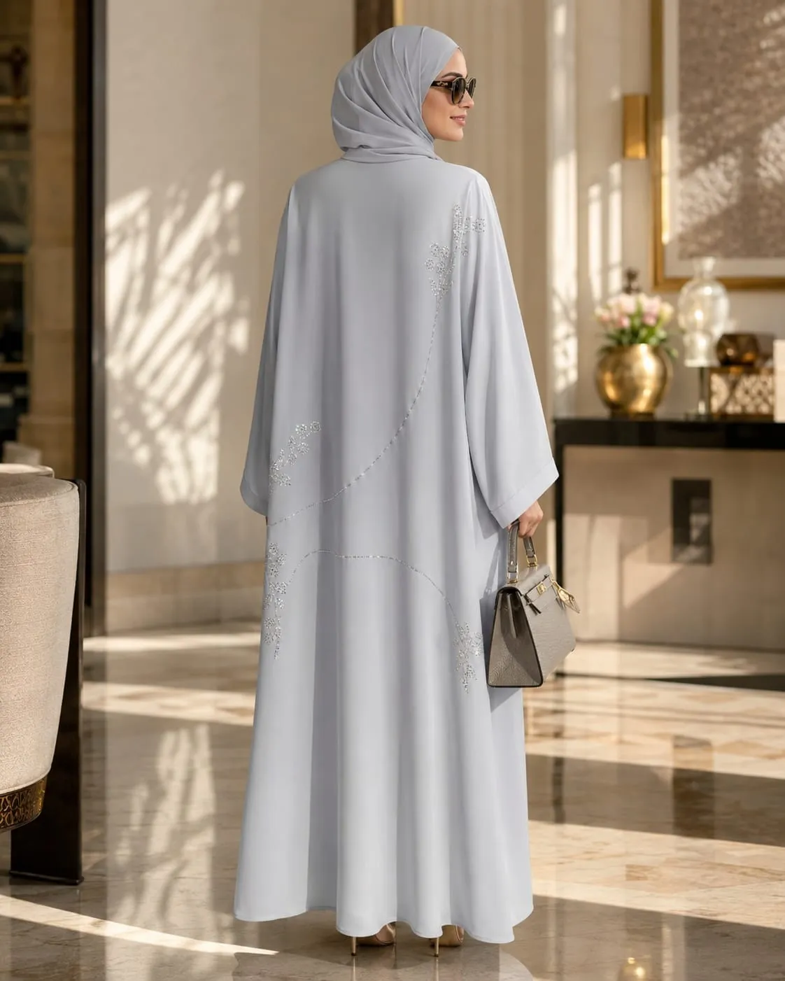 Elegant Abaya Design With Quality Stone (Swarovski) Work
